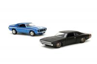 Rychle a zběsile Twin Pack Chevrolet Camaro 1969 a Dodge Charge Wide Body 1968, 1:32 Wave 2/1